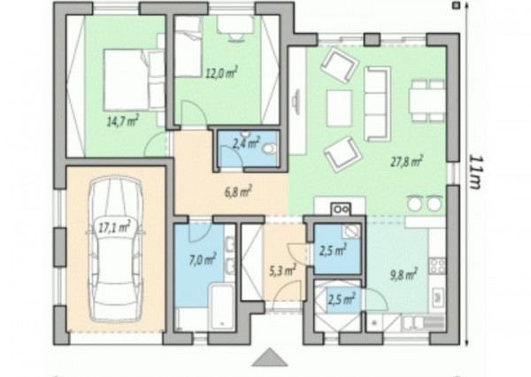 Stavebný pozemok s projektom na rodinný dom s garážou