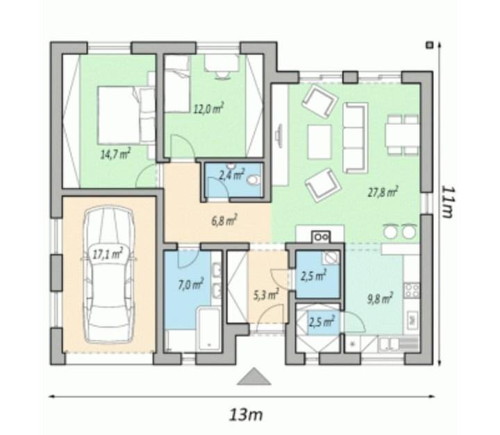 Stavebný pozemok s projektom na rodinný dom s garážou